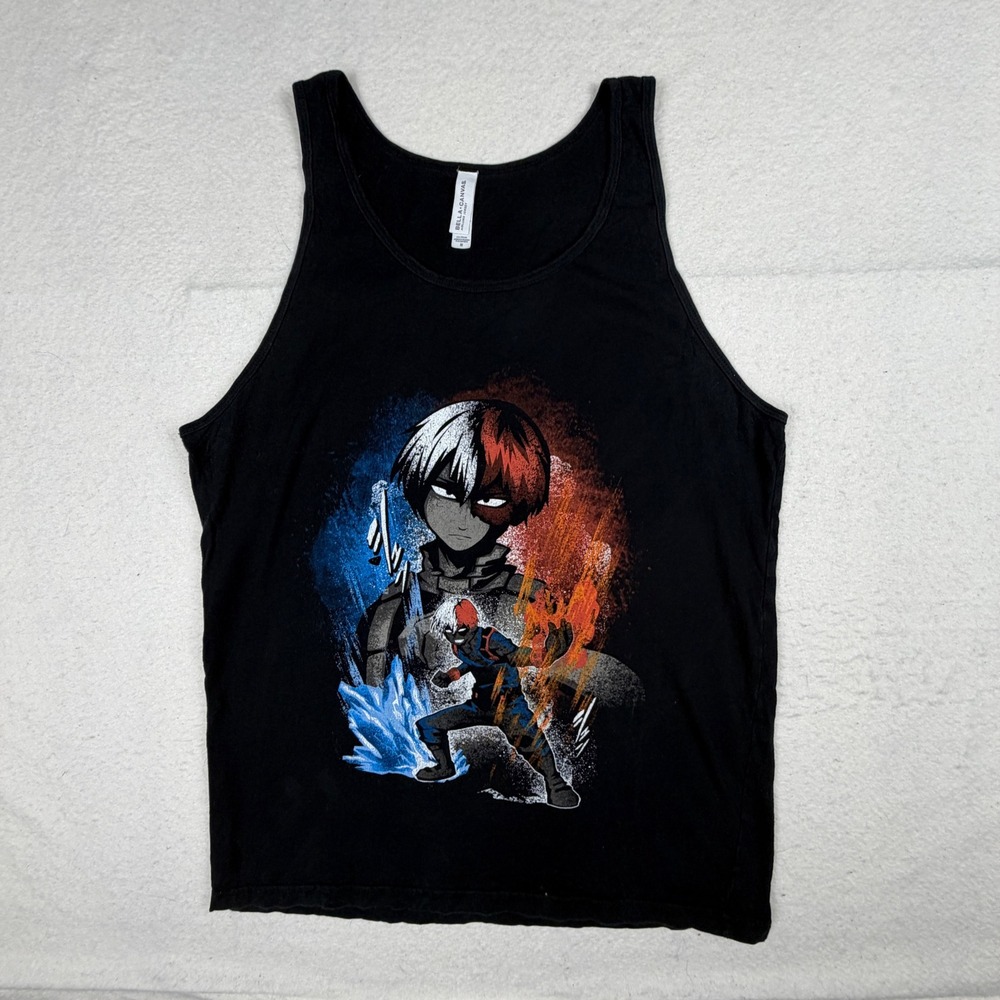 Bella Canvas My Hero Academia Todoroki Graphic Tank Top Black Mens Medium